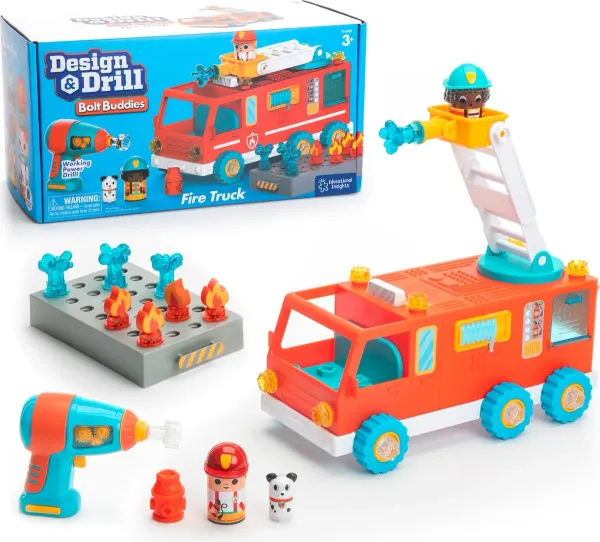 Educational Insights Design & Drill Bolt Buddies fire truck