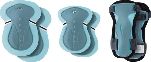Globber junior protective set, XXS range A (25 kg), pastel blue and ash blue