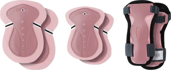 Globber junior protective set, XS range B (25 kg), pastel pink and deep pastel pink