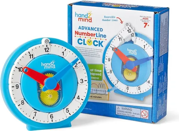 hand2mind NumberLine Clock, advanced, student size