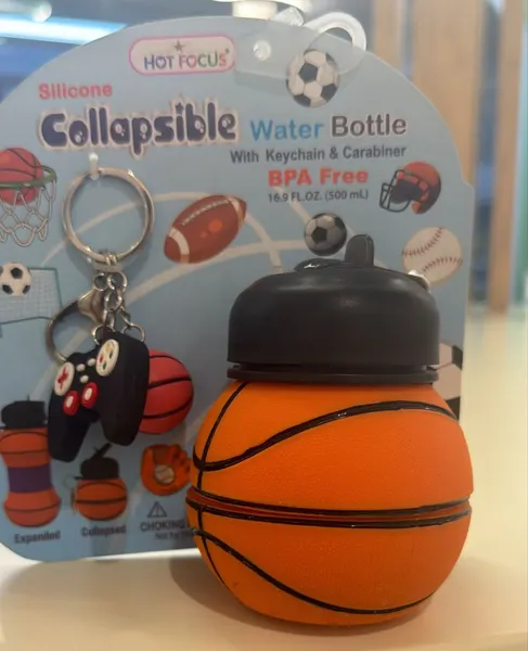 Hot Focus collapsible basketball water bottle, 500 ml