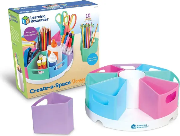 Learning Resources Create-a-Space storage center, pastel
