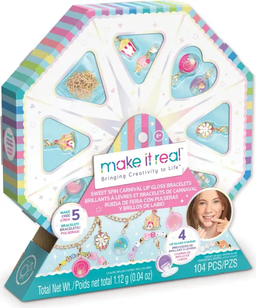 Make It Real Sweet Spin Carnival lip gloss bracelets
