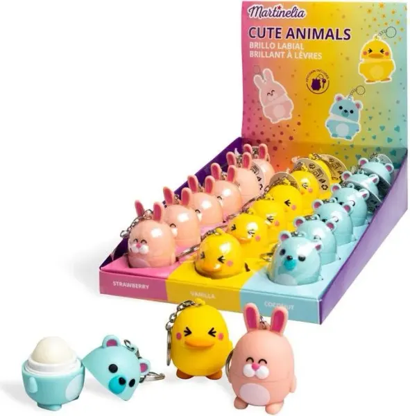 Martinelia World Animals lip balm keychain