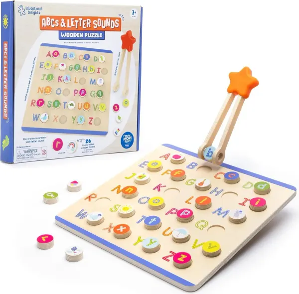 ABCs & letter sounds wooden puzzle