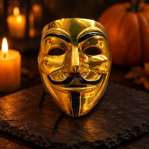 Party face mask, gold or silver