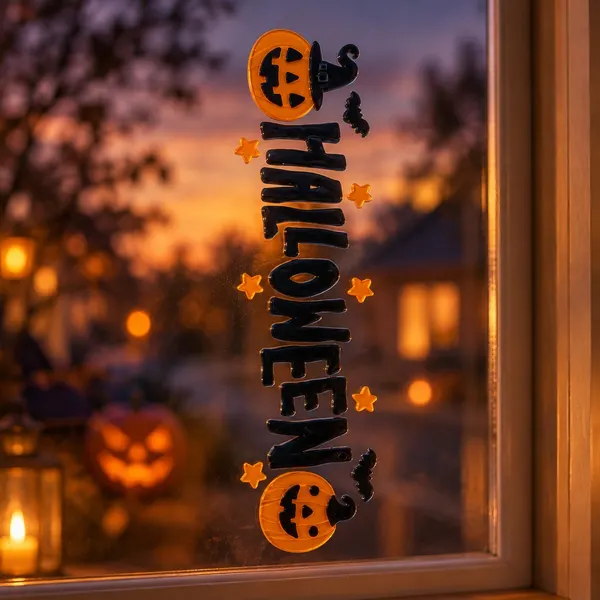 Halloween window gel stickers