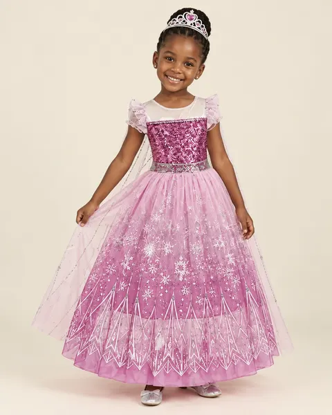Pink princess dress with crown
