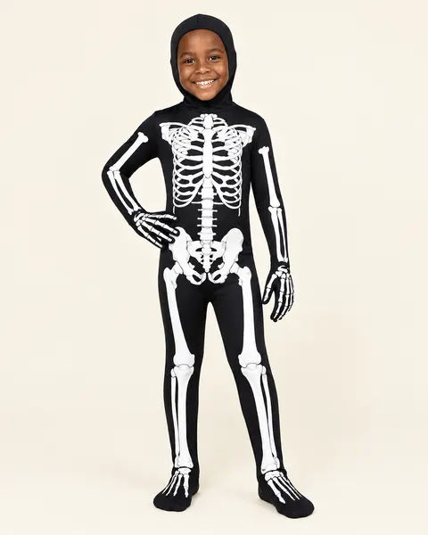 Glow-in-the-dark skeleton costume