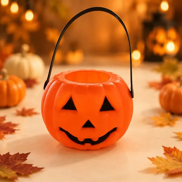 Pumpkin trick-or-treat bucket
