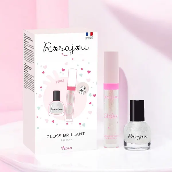 Rosajou Perle lip gloss and nail polish duo