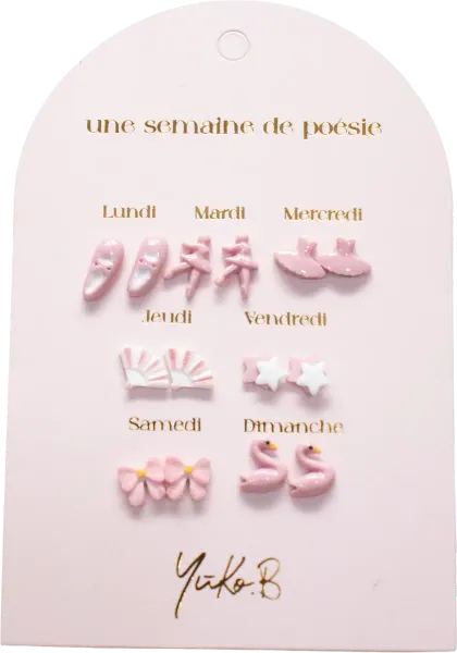 A Week of Poetry earrings, Dance, French edition